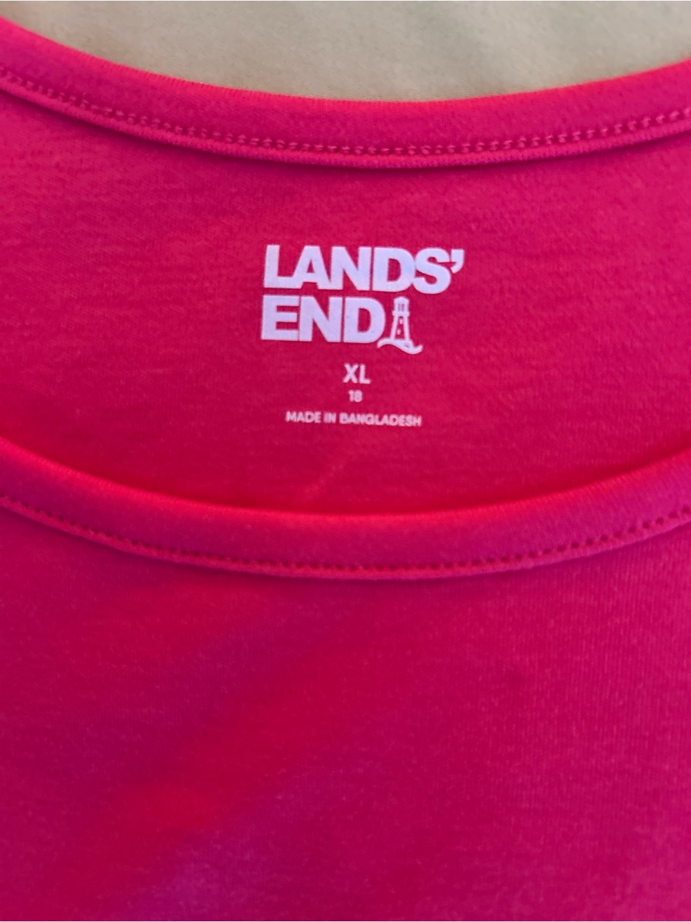 Lands' End Hot Pink Crewneck Tee NWOT
